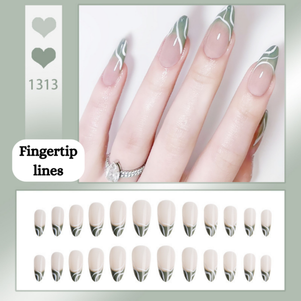 Fingertip Lines Press On Nails