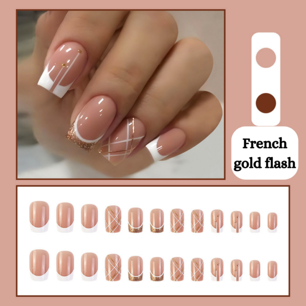 French Gold Flash Press On Nails