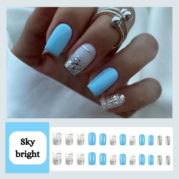 Sky Bright Press On Nails