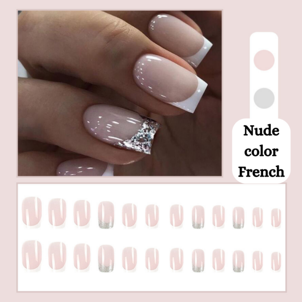 Nude Color french Press On Nails