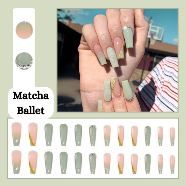 Matcha Ballet Press On Nails