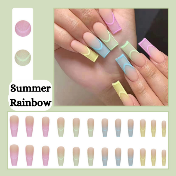 Summer rainbow Press On Nails