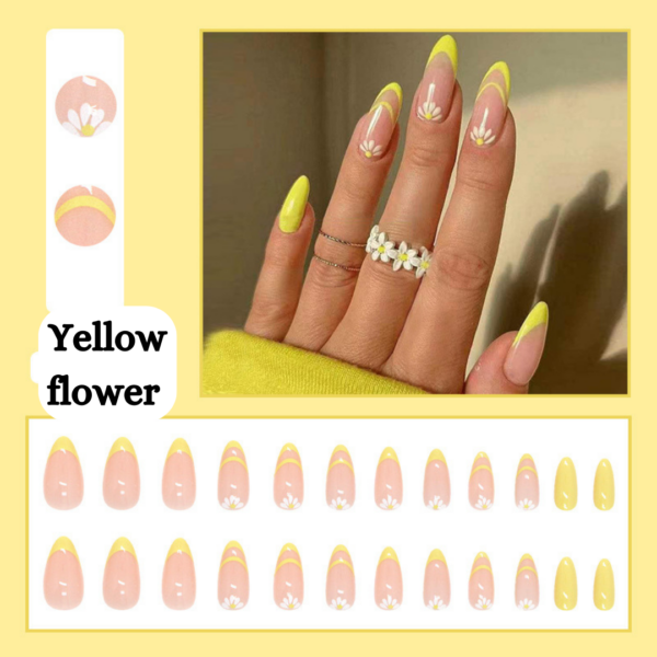 Yellow Flower Press On Nails