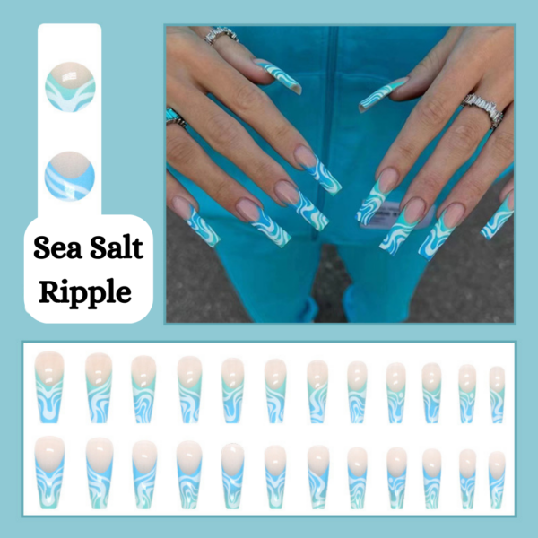 Sea Salt Ripple Press On Nails