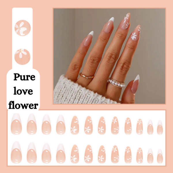 Pure love flower Press On Nails