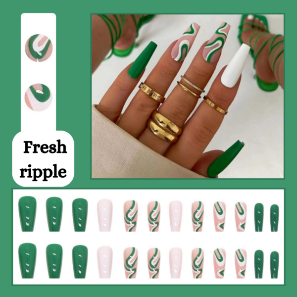 Fresh ripple Press On Nails