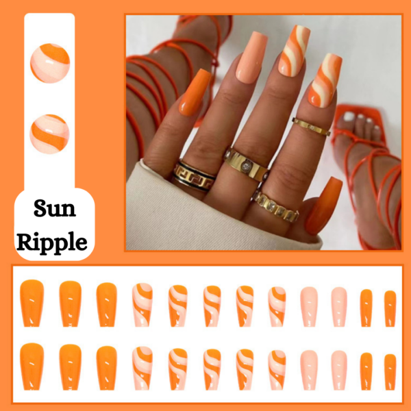 Sun Ripple Press On Nails