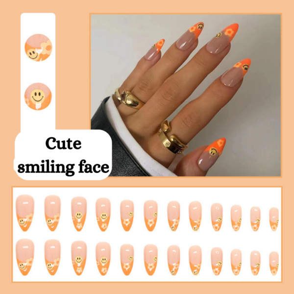 Cute Smiling Face Press On Nails