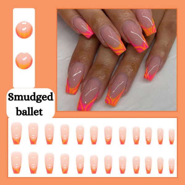 Smudged ballet Press On Nails