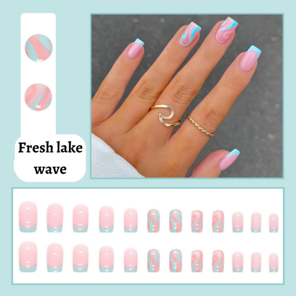 Fresh Lake Wave Press On Nails