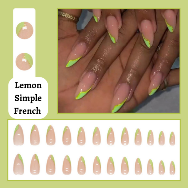 Lemon Simple French Press On Nails