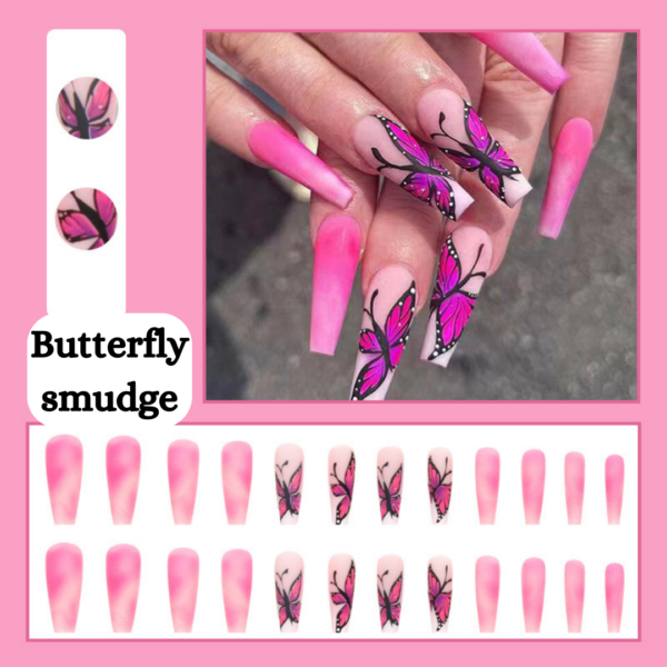 Butterfly Smudge Press On Nails