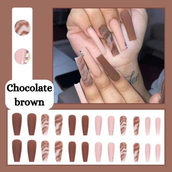 Chocolate brown Press On Nails