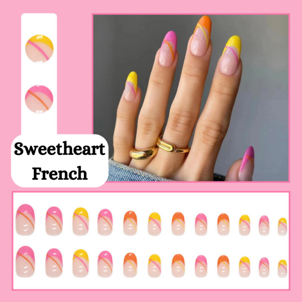 Sweetheart French Press On Nails