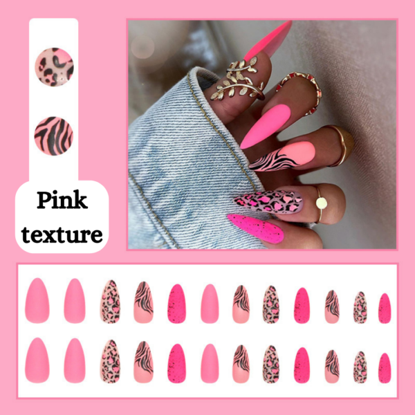 Pink texture Press On Nails