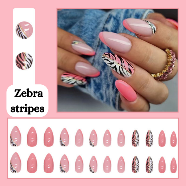 Zebra Stripes Press On Nails