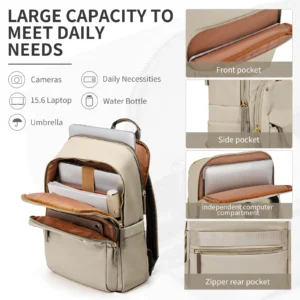 New Simple Large Capacity Backpack Women Travel Business Teacher Backpack Laptop Shoulder Bag Girl School Student Backpack Purse