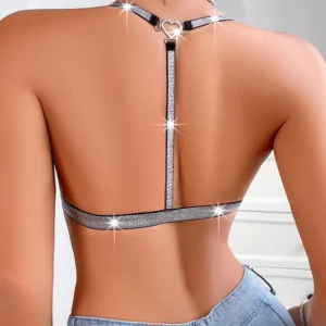 Sexy Backless Women Bras Party Underwear Fashion Female Lingerie Breathable Camisole Removable Bra Front Button Women's Lingerie