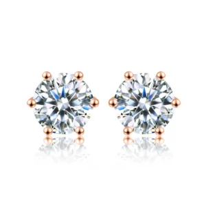 DW 0.5ct-2ct D Color Certified Moissanite Stud Earrings Lab Created Diamond 925 Sterling Silver Gold Plated Wedding Jewelry