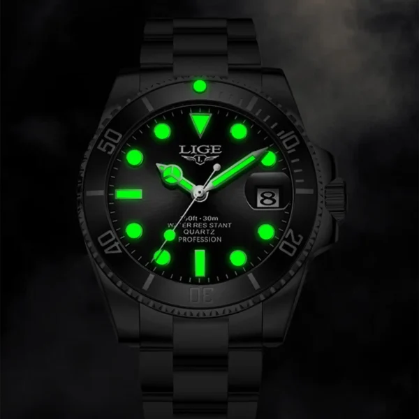 LIGE Top Brand Luxury Fashion Diver Watch Men 3ATM Waterproof Date Clock Sport Watches Mens Quartz Wristwatch Relogio Masculino