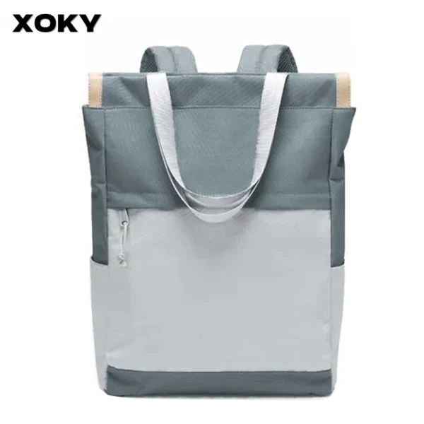 ﻿ XOKY Laptop Backpack Large Capacity Schoolbag Female College Student Commuter Computer Bag Minimalist Handheld Backpack