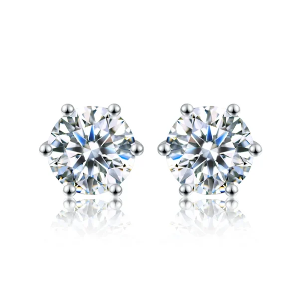 DW 0.5ct-2ct D Color Certified Moissanite Stud Earrings Lab Created Diamond 925 Sterling Silver Gold Plated Wedding Jewelry