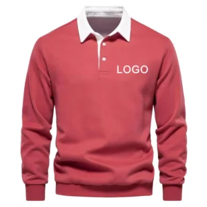 2024 Cotton Long-sleeved Polo Shirts High-quality Lapel Thickened Sweater Fashion Casual Mens Sweatshirts Customized Logo Print