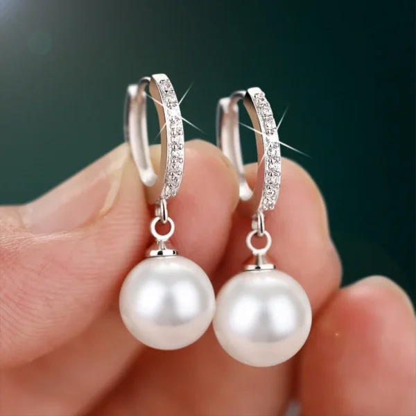 2020 Pearl Earrings Genuine Natural Freshwater Pearl Silver Color Earrings Pearl Jewelry For Wemon Wedding Gift