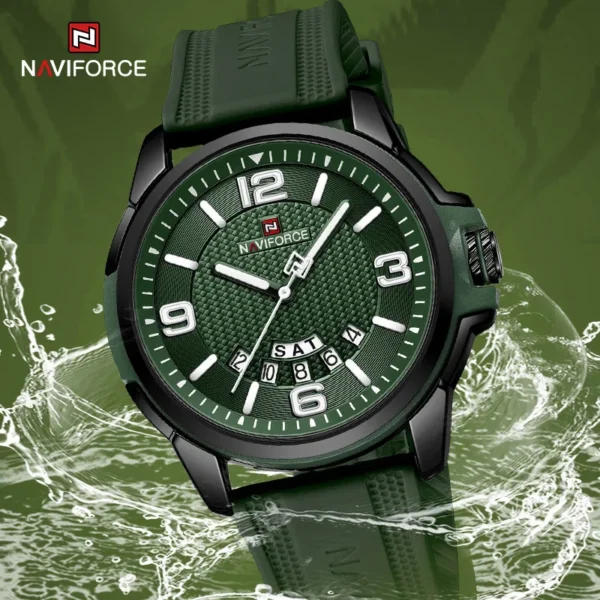 Original Brand NAVIFORCE 2024 New Quartz Watch for Men Waterproof Silicone Strap Business Male Classic Wrist watches Date Clock