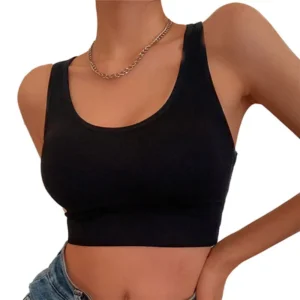 Summer Fashion Sexy Crop Top Women Bra Hollowed Back Cross Strap Yoga Sports Bra Breathable Underwear Female Fitness Vest