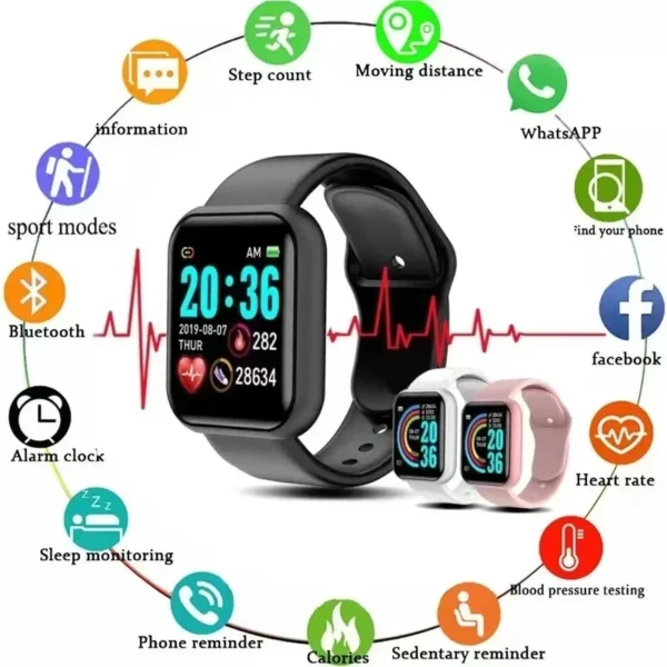 Multifunction Smart Watch For Men Women Kids Message Remind Music Control Sport Step Calories Smartwatch