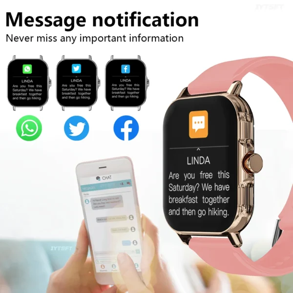 2024 Smart Watch H6 1.73' Full Touch Screen Sports Fitness Watch Bluetooth Call Health Monitoring Men Women Smart Watch Gift