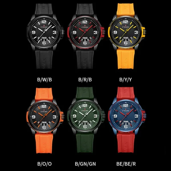 Original Brand NAVIFORCE 2024 New Quartz Watch for Men Waterproof Silicone Strap Business Male Classic Wrist watches Date Clock