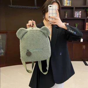 Girl Cute Backpack Women Sweet Travel Backpack Bag High Quality School Bag Girl Solid Soft Handbag Backpack Women