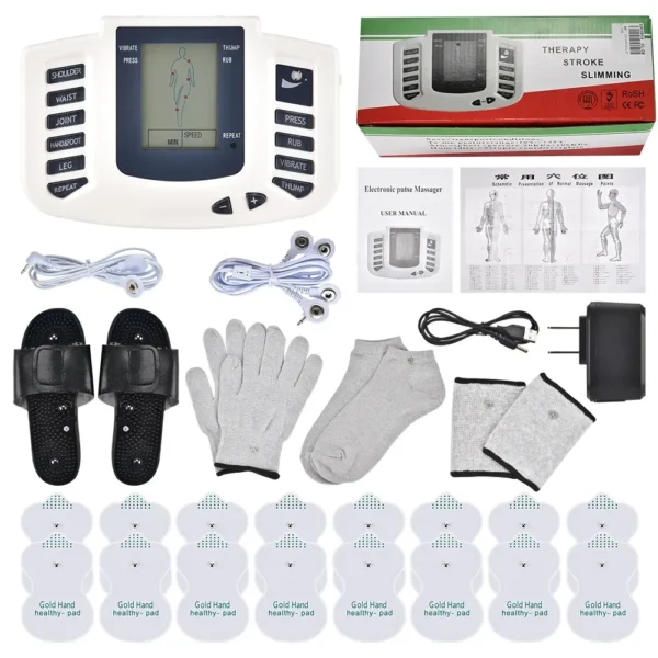 Full Body EMS Tens Muscle Electrostimulator Acupuncture Therapy Massage 16pads Digital Meridian Physiotherapy Apparatus Health