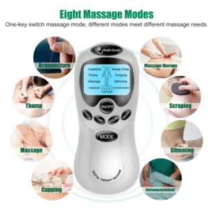 Health Care Tens Massage Machine with Electrode Pads Acupuncture Body Neck Massager Electric Muscle Stimulator EMS Massager