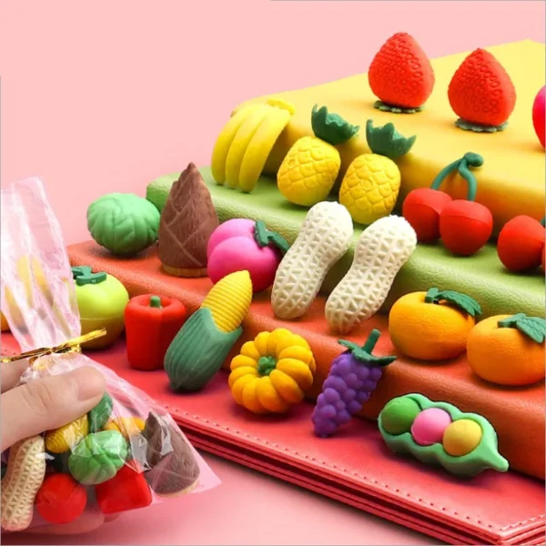 1pack New Fashion Eraser Simulation Food VegetableCake Tool Biscuits Eraser Set Office&Study Rubber Special children Gifts