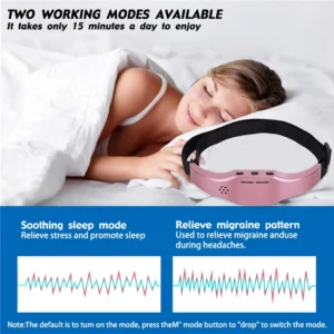 Electric Headache ＆ Migraine Relief Head Massager Insomnia Therapy Release Stress Sleep Monitor Relax Health Care Sleeping Devic