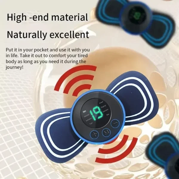 Mini Neck Massager Electric Muscle Stimulator Cervical Massage Patches Massage Pads Remote Control for Back Body Health