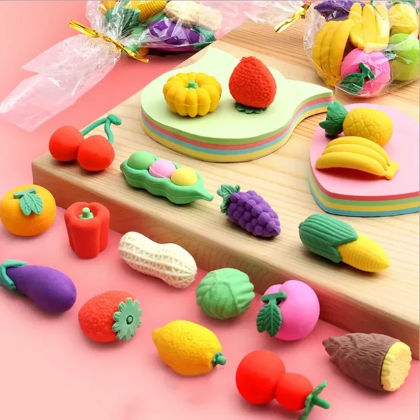 1pack New Fashion Eraser Simulation Food VegetableCake Tool Biscuits Eraser Set Office&Study Rubber Special children Gifts