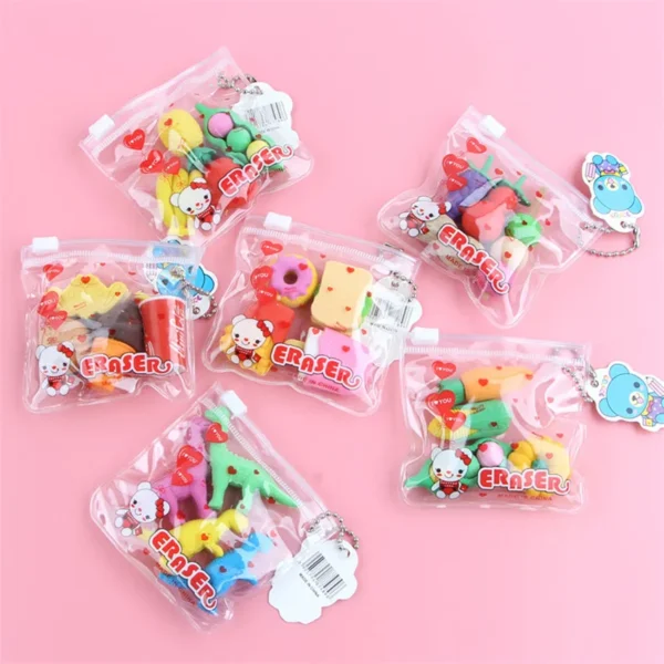 1pack New Fashion Eraser Simulation Food VegetableCake Tool Biscuits Eraser Set Office&Study Rubber Special children Gifts